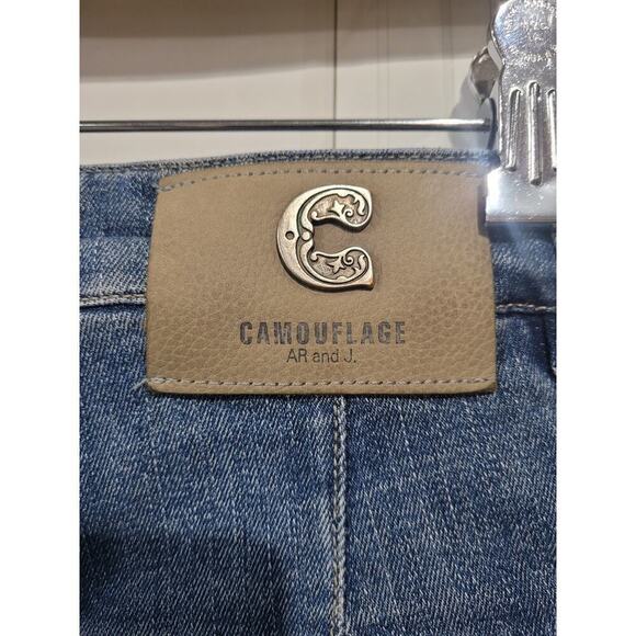 AR and J Camouflage Jeans SZ 29 Waist Skinny Mid Rise Medium Wash Made In Italy - Picture 7 of 12